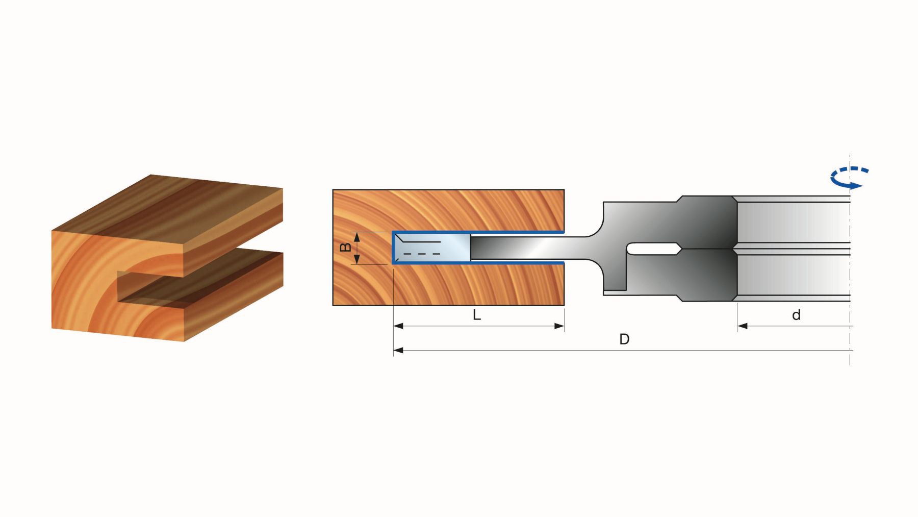 Freud F03FC07643 (FI07M  AL3) - Verstellbarer Nutfr&auml;ser mit Vorschneider D=150 d=35 B=7,5-14,5 mm L=27 mm