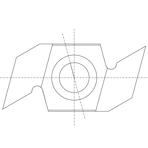 N033 Hartmetall-Wendeplatte - 34x16x4 Holz+