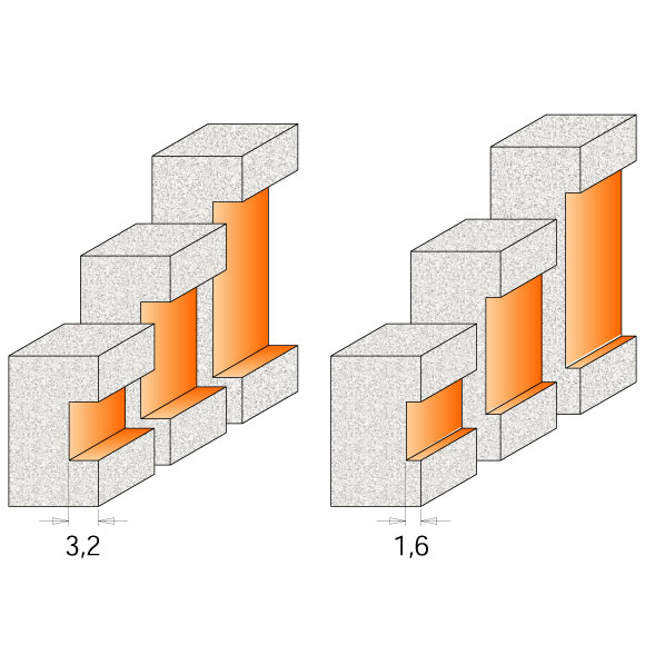 CMT C980 Intarsierfräser für Mineralwerkstoffe - D22,2 I12,7 R4,76 S=12