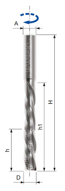 Freud Schruppfräser für Schlosskästen und Scharnieraufnahmen - rechtsschneidend Z2 und Z3 Ø 14 mm x