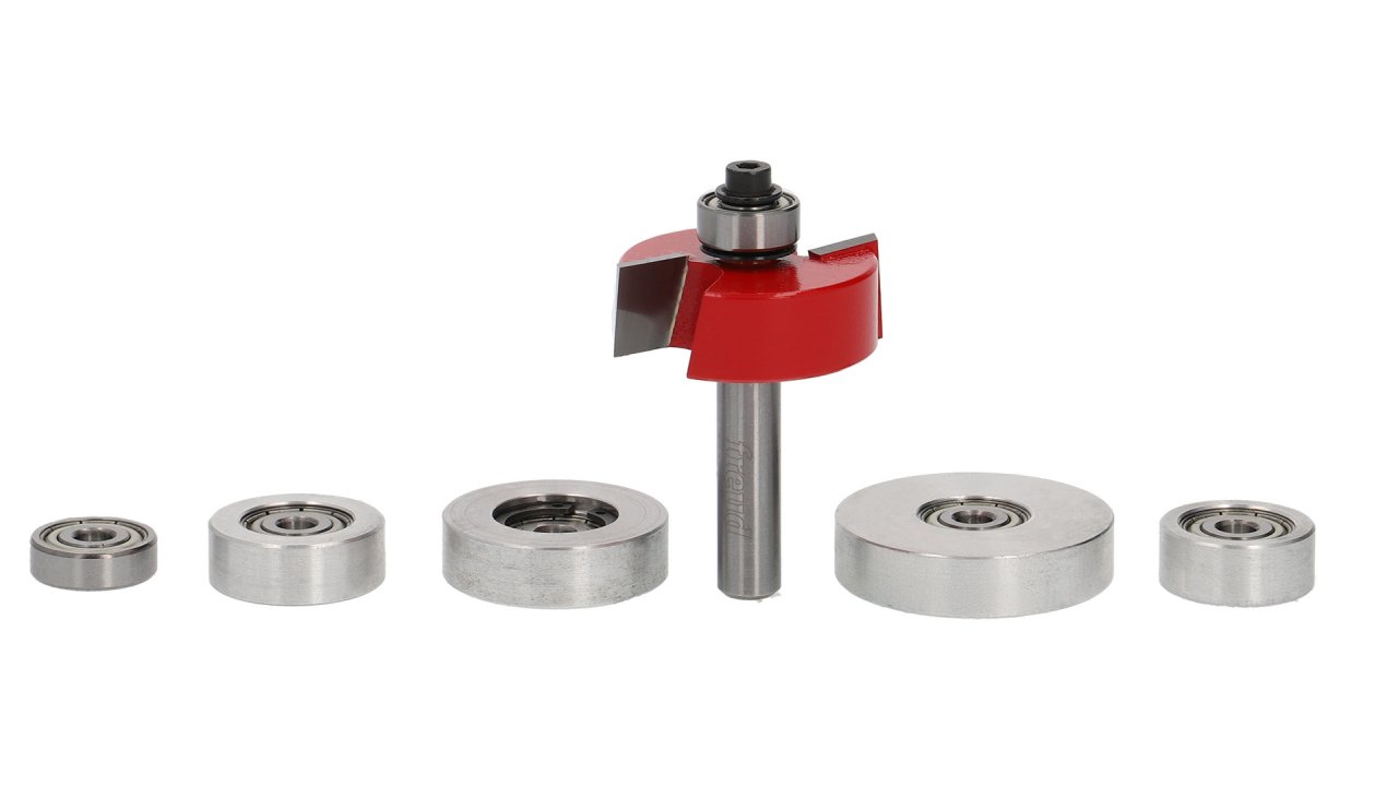 Falzfräser Set mit 7 Kugellagern | 8 mm Schaft | 12,7 x 0 – 12,7 mm