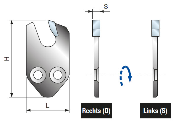 Wendeplatte zum Nutfräsen