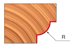 Freud Karniesfräser und Hohlkehlfräser mit oberem Lager Schaft 8 mm 12,5 x 6,35 (Schnitthöhe x Radiu