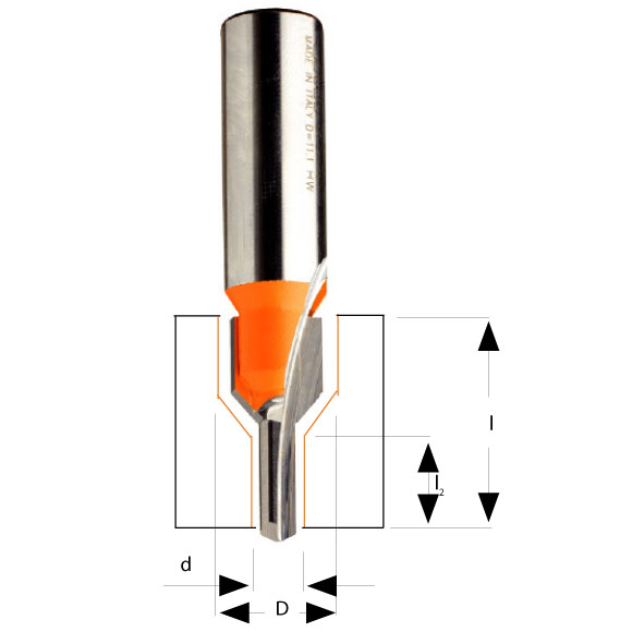CMT C913 Schraubenschlitzfräser für Senkkopfschrauben - D11,1x20,6 d4,36x12,7 S=8mm HW