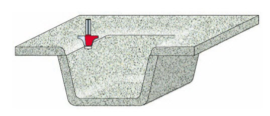 Freud Rundungsfräser für Becken Schaft 12 mm 12,7 x 6,35 (Radius 1 x Radius 2)