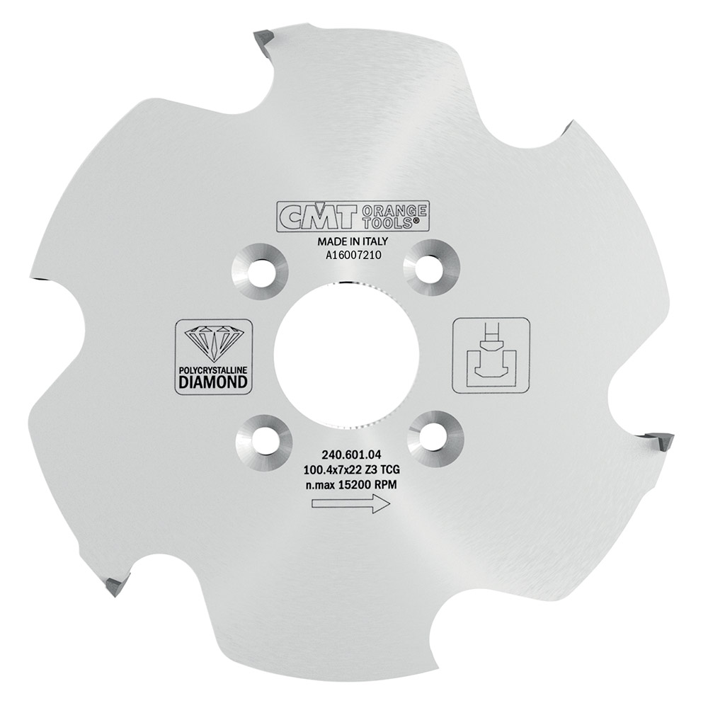 CMT Diamant Sägeblatt für Flachdübelfräse P-System - Ø 100,4 x 7 d22 Z3