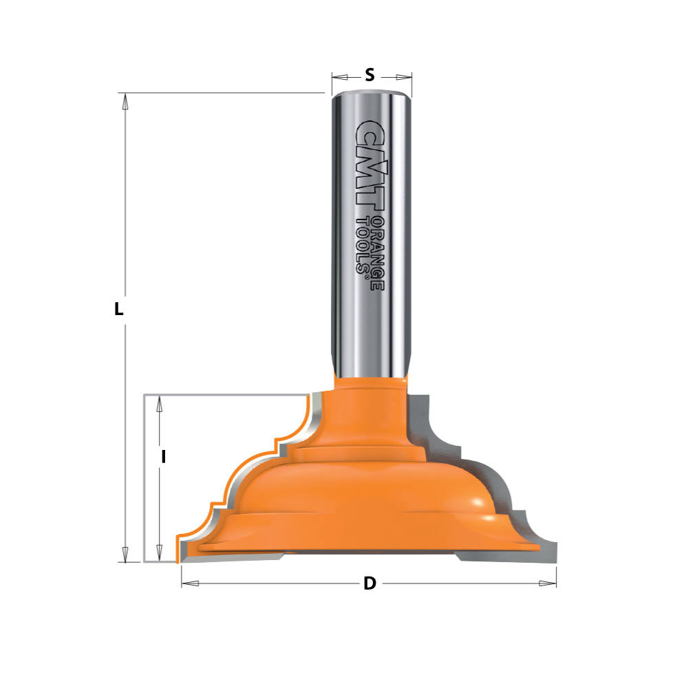CMT C967 Fräser für Kranzprofile und Rahmen - D58x25,4 S=12 HW