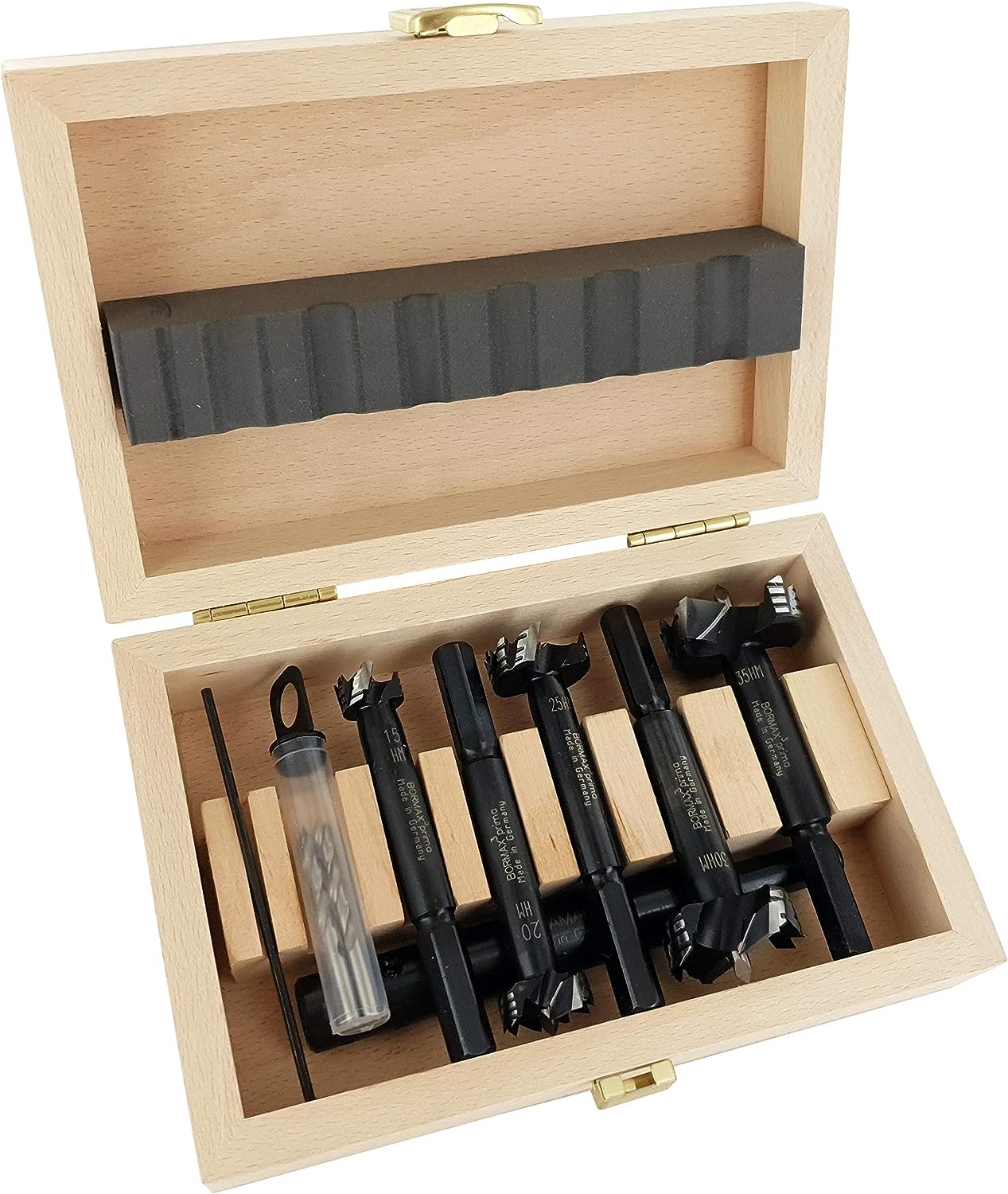 FAMAG 1664 Bormax³ HM prima Forstnerbohrer Satz Ø 15, 20, 25, 30, 35 mm, inkl. Zentrierspitze u. Vor