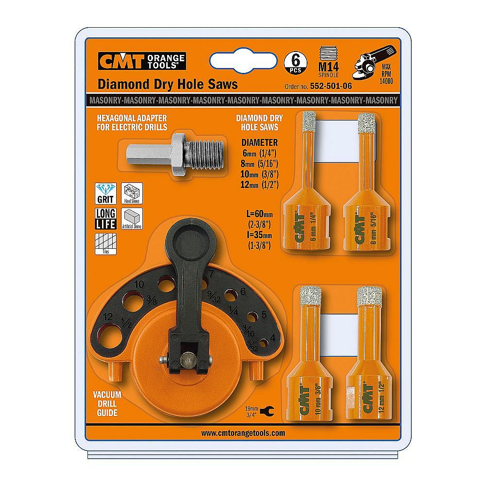 FASTX4 Diamant-Lochsägen 6 Pcs. Stücke D6-8-10-12