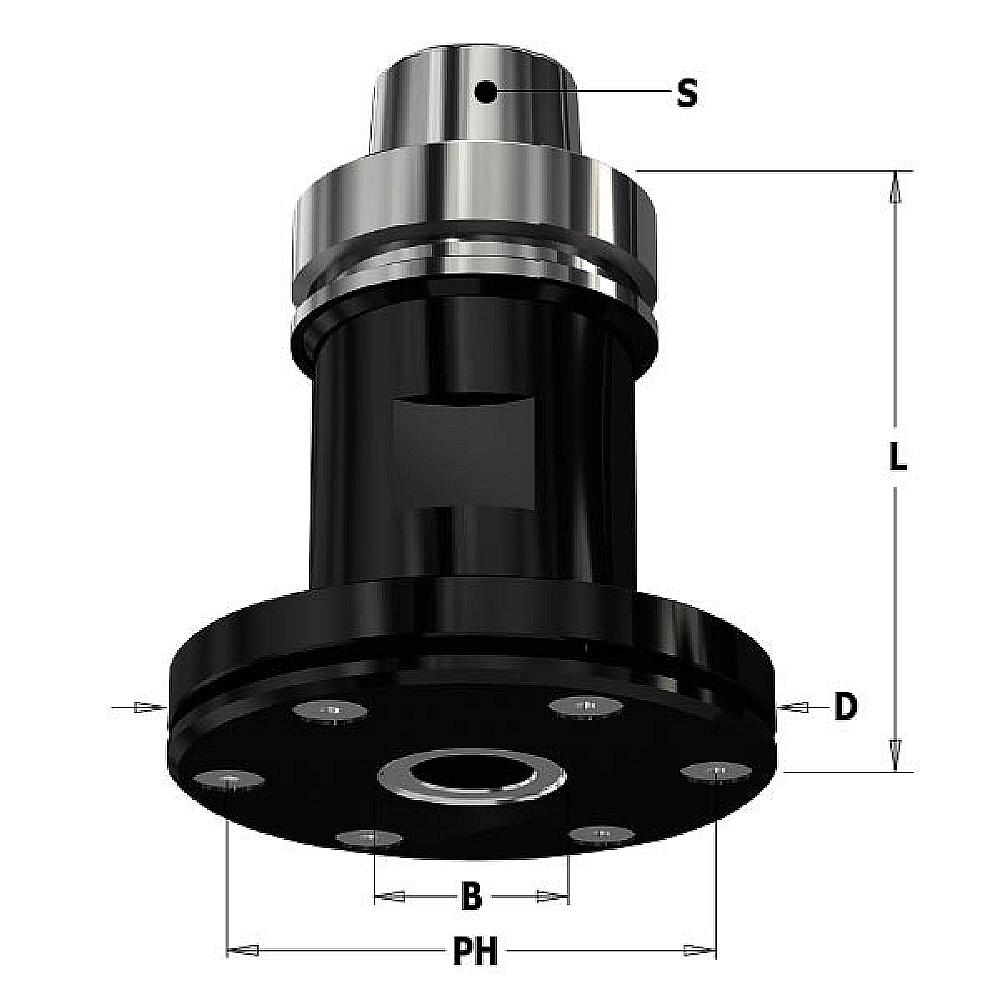 C183.420 Spannfutter für Nutsägeblätter, HSK-63F - D98 d30 L102mm