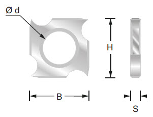 HW-Wendemesser Z=4 B=14 H=14 S=2.5 d=8.3