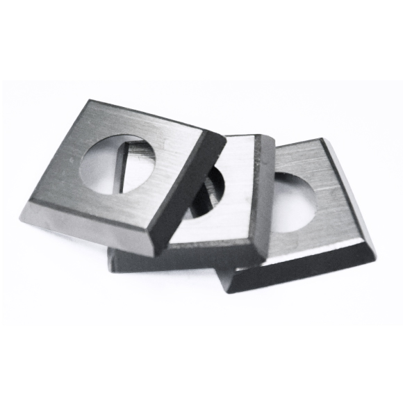 N013 Hartmetall-Wendeplatte Z4 abgerundet - 14x14x2 R150 d6,5 R2=0,2mm Holz+