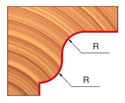Freud Karniesfräser und Hohlkehlfräser mit oberem Lager Schaft 8 mm 11,5 x 4 (Schnitthöhe x Radius)