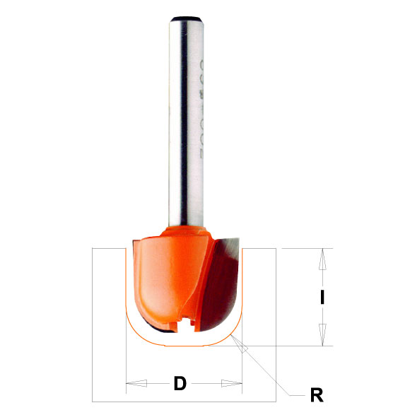 CMT Fräser für Holztabletts - R6,4 D19x16 S=12 HW