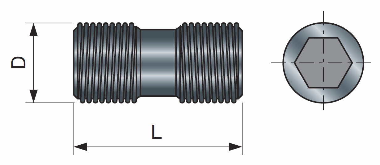 Freud F03FA04496  (VT19M  MA9) - Gewindestift / Schraube mit Rechts- u. Linksgewinde | M10x22 mm