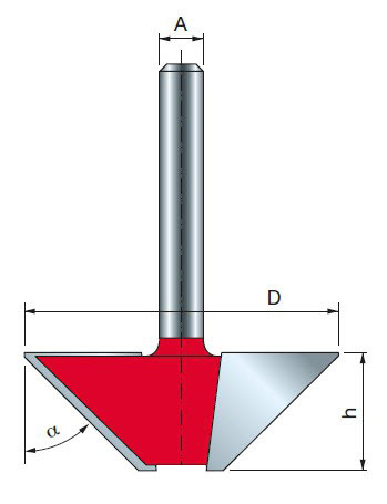 Fasefräser ohne Kugellager, verschiedene Größen