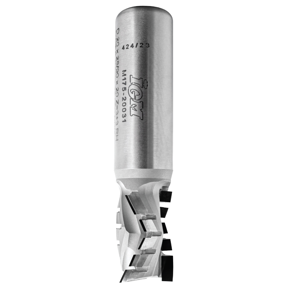 Diamantfräser Spiralfräser mit positiv Spirale Z3 - D20x28 L90 S=20x50 H4