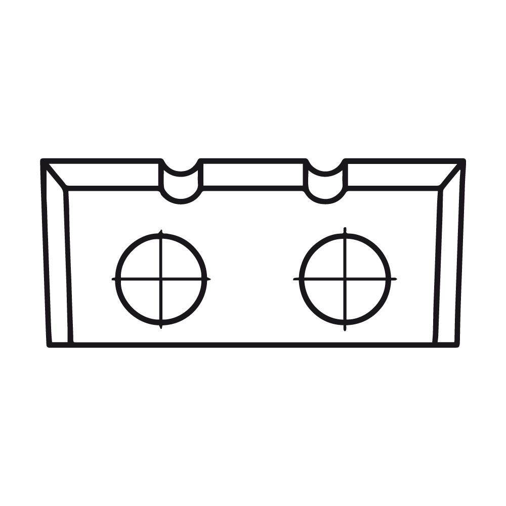 Wendeplatte - 22,8×7×1,5 zwei Schneidenunterbrechungen