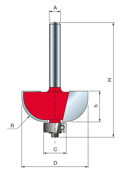 Freud Hohlkehlfräser Schaft 6 mm 4,75 (Radius)
