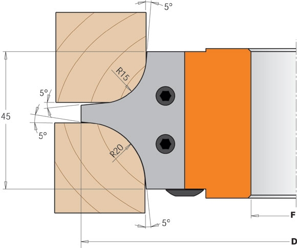 Messer für C694003 - Messerpaar R=12+18mm