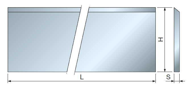 HSS Hobelmesser, Standardabmessungen