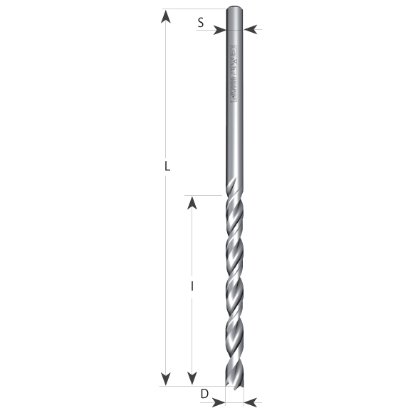 Vollhartmetallspiralbohrer 363 Xtreme mit negativen Vorschneidern für Sacklöcher HWM - D2,5x27 S=D L