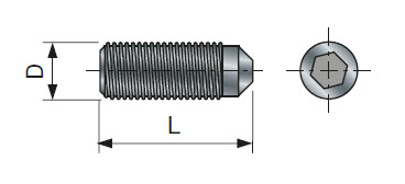 Gewindestift mit Innensechskant für Wendemesser