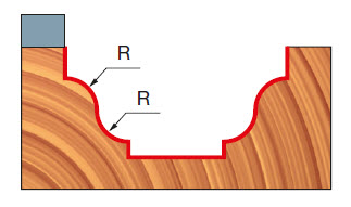 Freud Eintauch-Rundungsfräser mit oberem Lager Schaft 6 mm 3,2 x 19 (Radius 1 x Durchmesser)