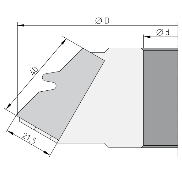 Profilmesser 40×21,5×2 mm für F623-140