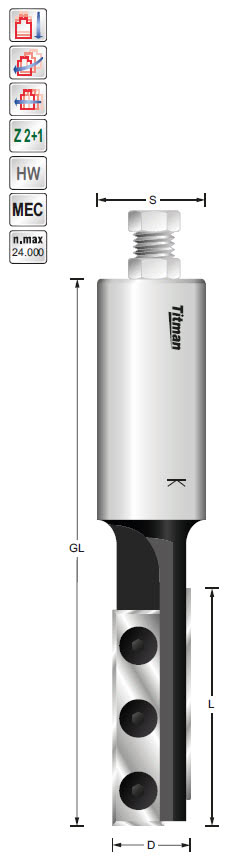WP-Schaftfräser HW Z=2 D=18 L1=55 L2=125 S=25