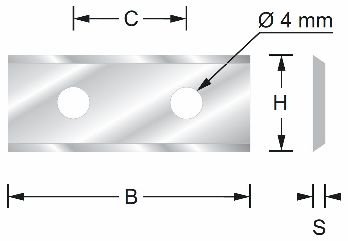 Wendemesser B=60 H=12 S=1.5 C=26 Z=2 HW
