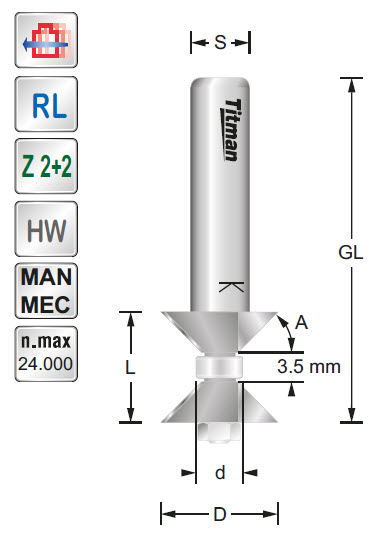 Anlauflager D=15.875 d=6.35 H=5