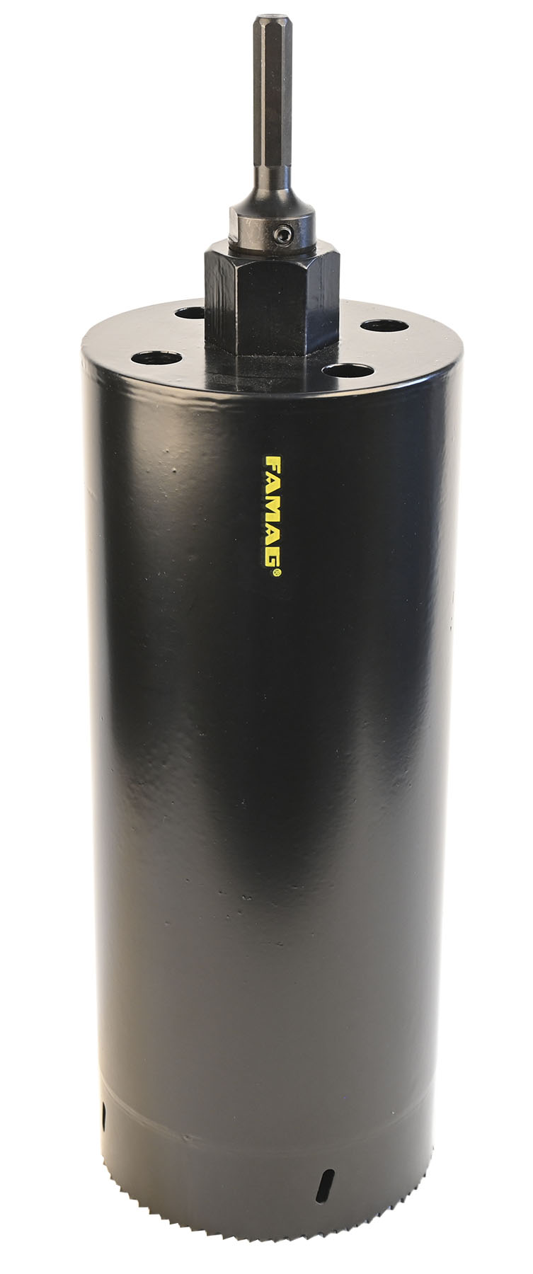 FAMAG Zimmerei-Lochsäge Ø 200 mm Bimetal, NL 300mm, inkl. Aufnahmeschaft SW 12mm