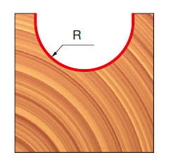 Freud Halbrundfräser Schaft 6 mm 3 x 6 (Radius 1 x Durchmesser)
