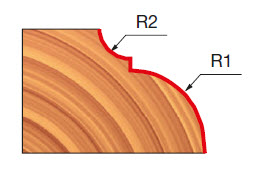 Freud Tischkantenfräser klassisch Schaft 8 mm 10 x 4,3 (Radius 1 x Radius 2)