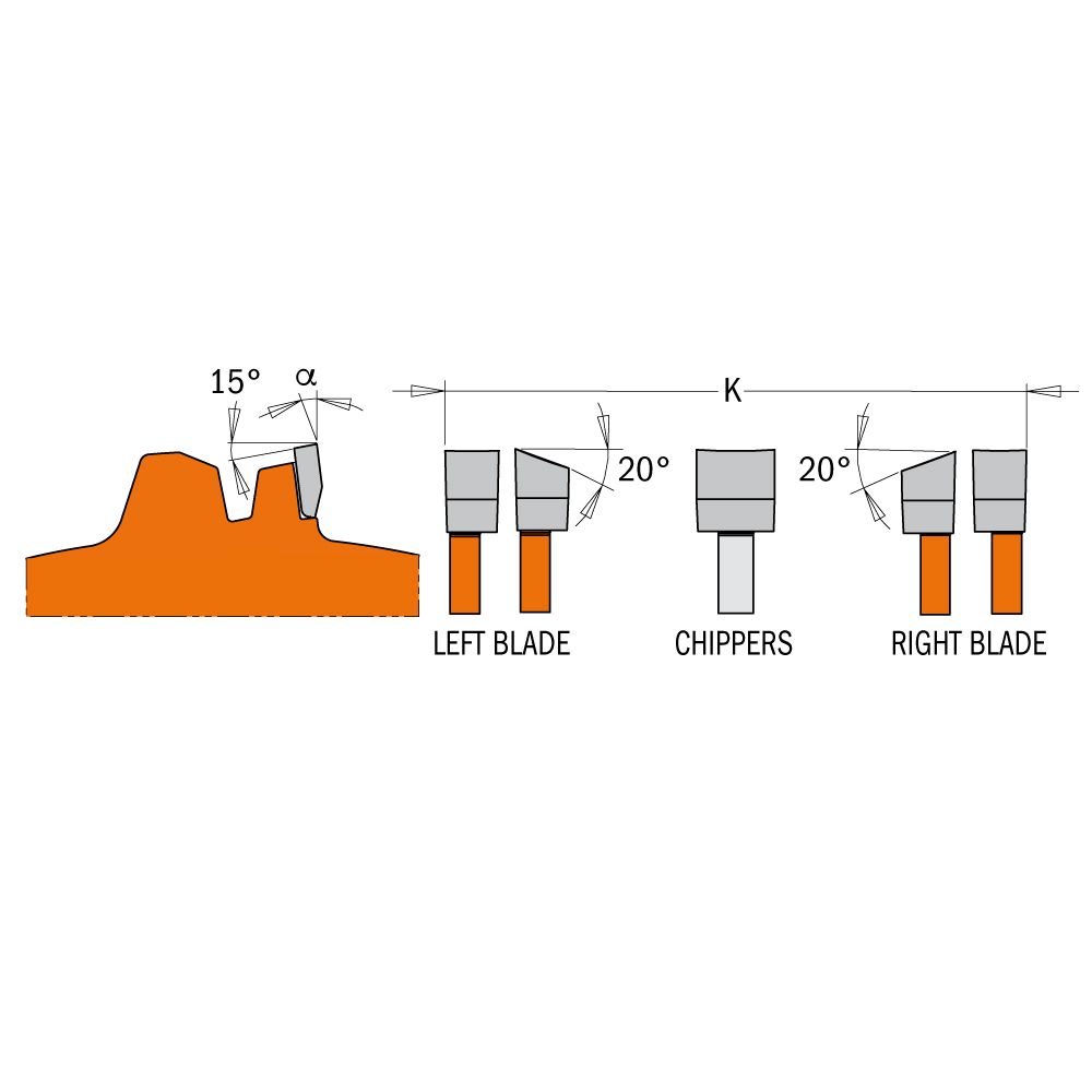 CMT Nutscheibe im Set DADO PRO Ø 203 x 6,2-20 d30 Z12 HW