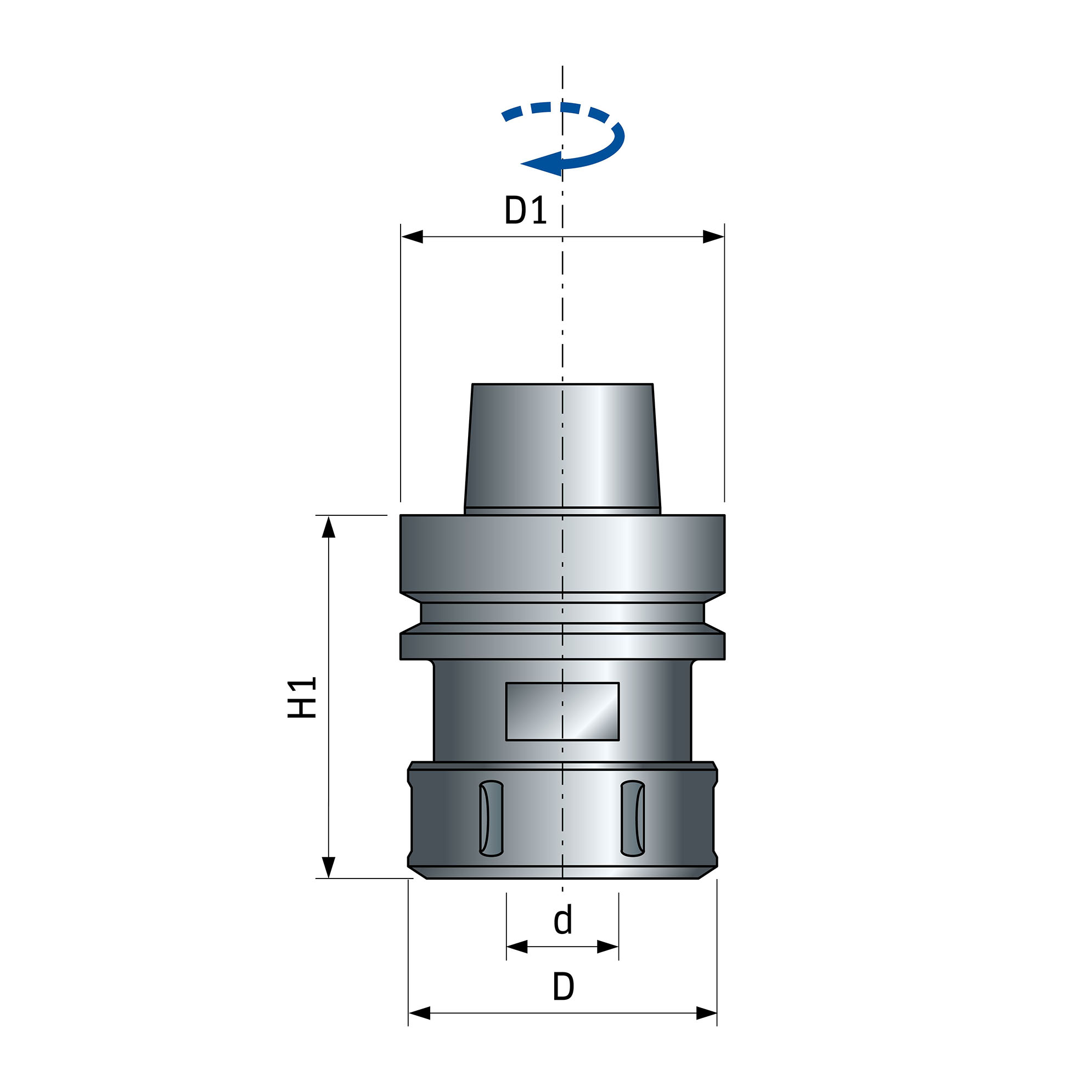 Hochpräzisions-Spannfutter vernickelt HSK 63 F