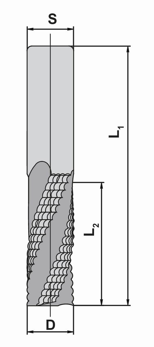 AKE 10014620 - FRS Schruppfräser D=12 L2=42 L1=90 S=12 Z=3 VHW RL POS