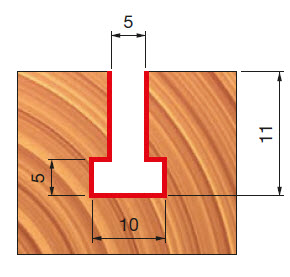 Freud Schlüssellochfräser Schaft 6 mm 10 x 17 (Durchmesser x Schnitthöhe)