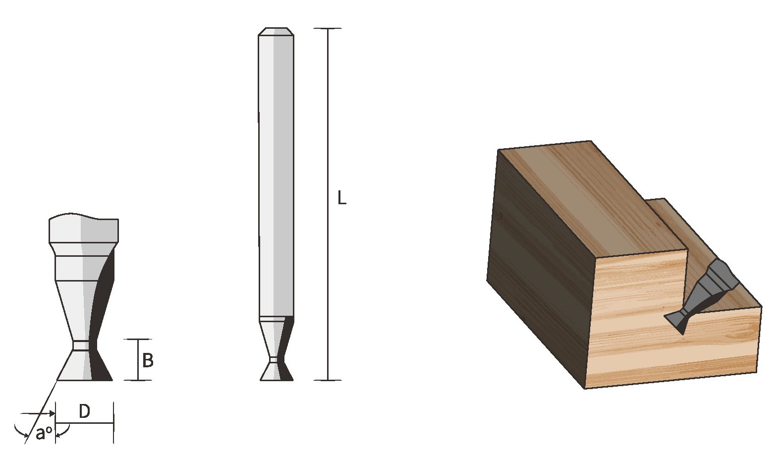 FAMAG HM-Schwalbenschw.-Fräser, D5,5  GL60  Sh6,35