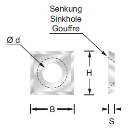 HW-Wendemesser Z=4 B=10.5 H=10.5 S=1.5 d=4 Senkung