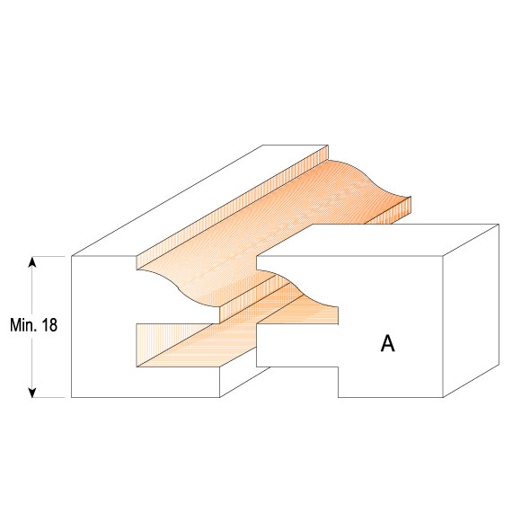 CMT C991 Fräsersets für Profile und Konterprofile - D44,4 t18-22 Profile A S=12 HW