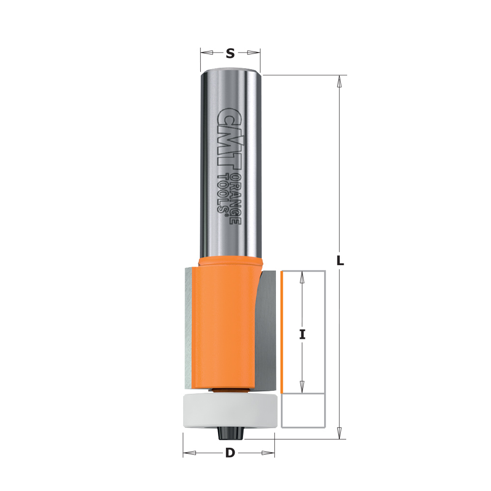 CMT C980.57 Fräser mit Kugellager für Mineralwerkstoffe - D19,05x25,4 L78 S=12,7