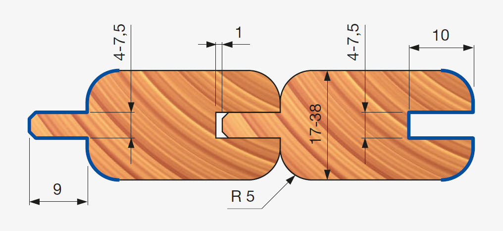 Freud Nut- und Feder-Werkzeuggarnitur - Profil 9 - Federgarnitur
