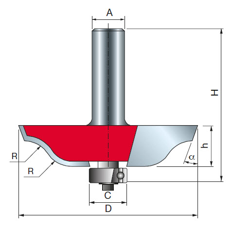 Freud Abplattfräser Schaft 12,7 mm 11° (Radius)