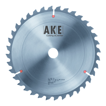 AKE Kreissägeblatt Massivholz Querschnitt Wechselzahn neg. Ø 600 mm