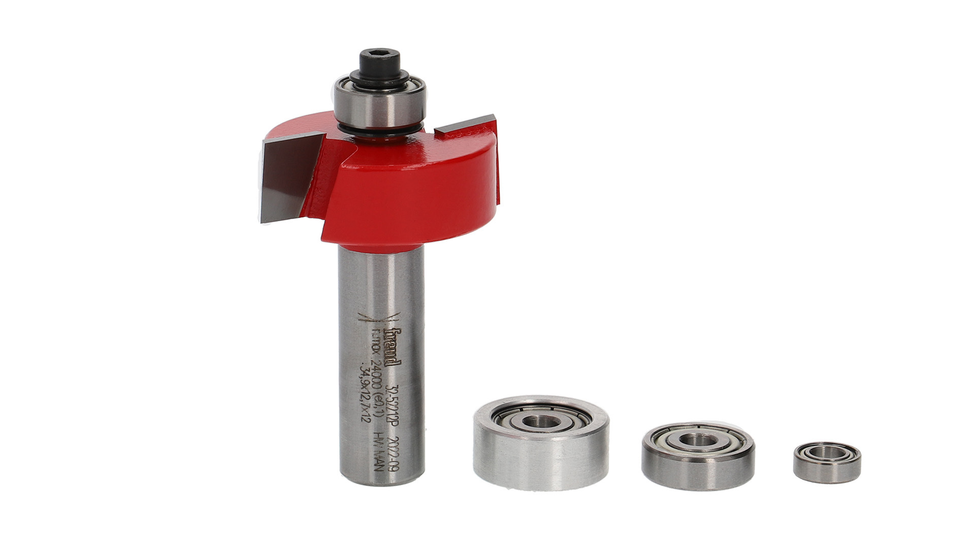 Falzfräser Set mit 4 Kugellagern | 12 mm Schaft | 12.7 x 7.94-12.7 mm