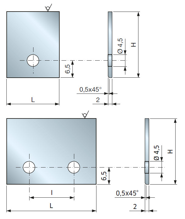 Blankett zum Profilieren, hochglanz poliert, 2 mm, HW X10TS