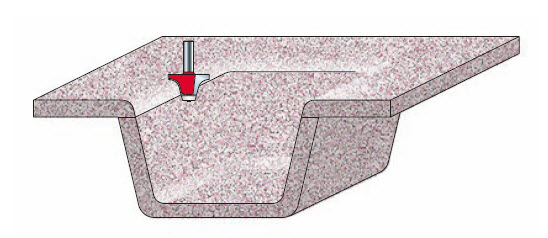 Freud Abrundfräser für Becken Schaft 12 mm 12,7 (Radius)
