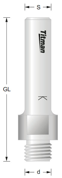 Aufnahmedorn d=M12 D=18 L=52 GL=62 S=8